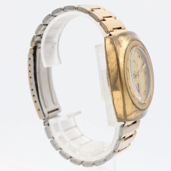 Vintage 36mm Elgin Men\'s Automatic Wristwatch AS 1995 Swiss w Orig Bracelet